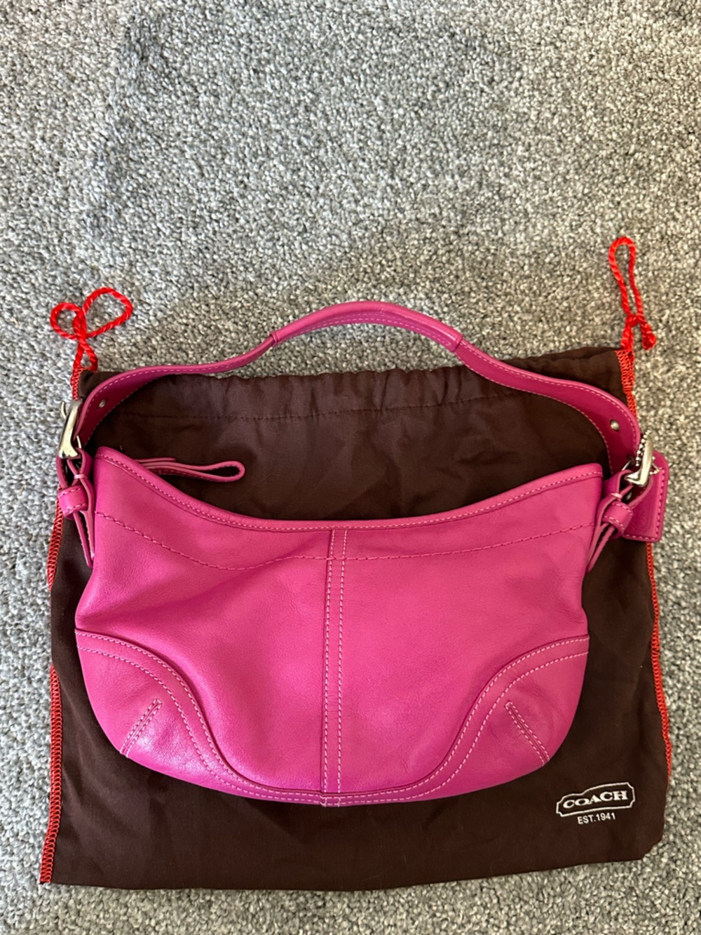 Vintage Y2K RARE Coach 9541 Soho Shoulder Bag, Pink Leather - Picture 9 of 15